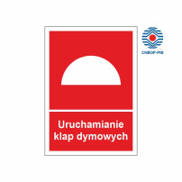 Uruchamianie klap dymowych PCV 10x15cm znak przeciwpożarowy CNBOP